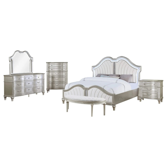 Katerina Ivory/Silver Oak 5-piece Queen Platform Bedroom Set Default -DTYStore
