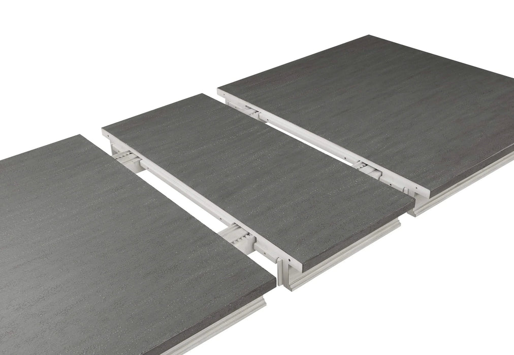 Katia Rustic Gray & Weathered White Finish Dining Table W/Leaf Default -DTYStore