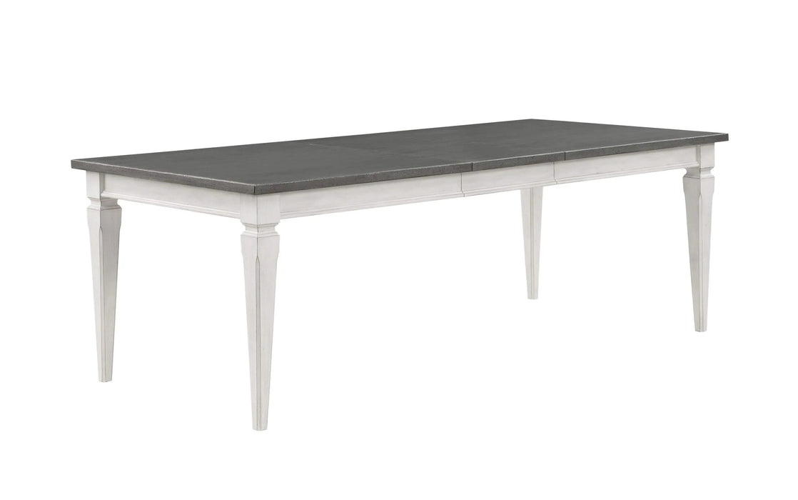 Katia Rustic Gray & Weathered White Finish Dining Table W/Leaf Default -DTYStore