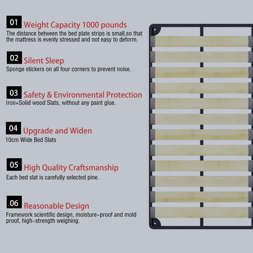 King Size Upholstered Platform Bed with Special Shaped Velvet Headboard, Metal & Solid Wood Frame,Black Default -DTYStore