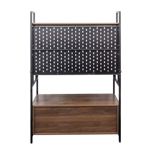 Kitchen Bakers Rack with Door, Microwave Oven Stand, Utility Storage Shelf, Durable Kitchen Organizer for Small Spaces Default -DTYStore