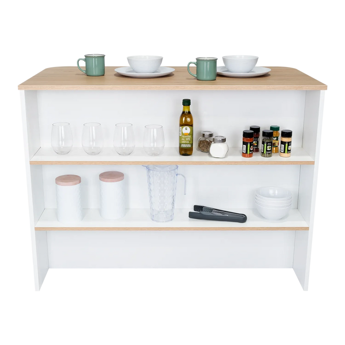 Kitchen Bar Dayton, Kitchen, White / Light Pine Default -DTYStore