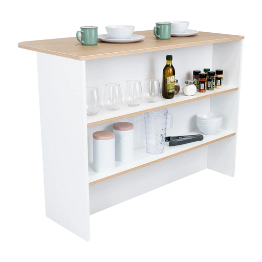 Kitchen Bar Dayton, Kitchen, White / Light Pine Default -DTYStore