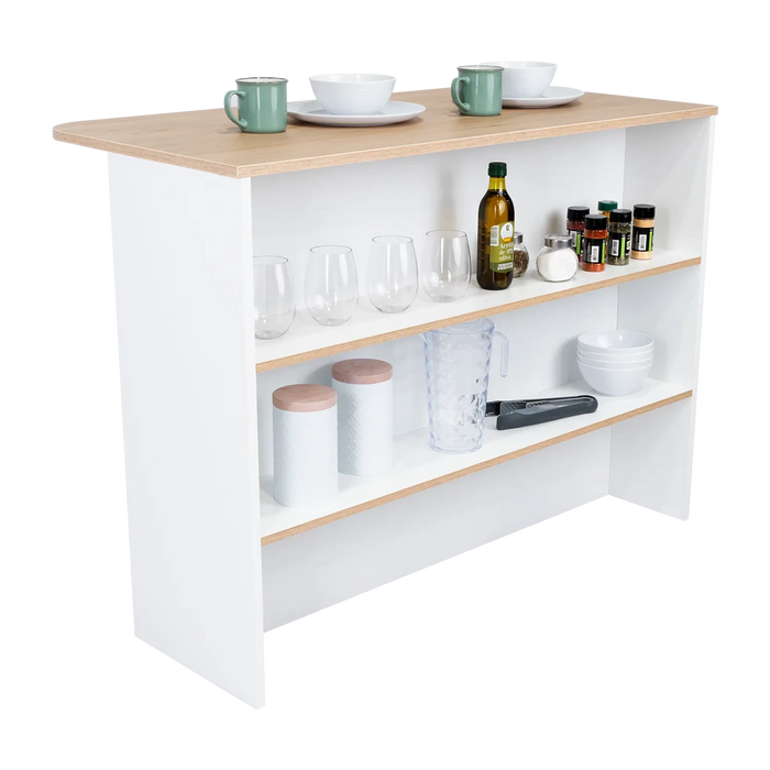 Kitchen Bar Dayton, Kitchen, White / Light Pine Default -DTYStore