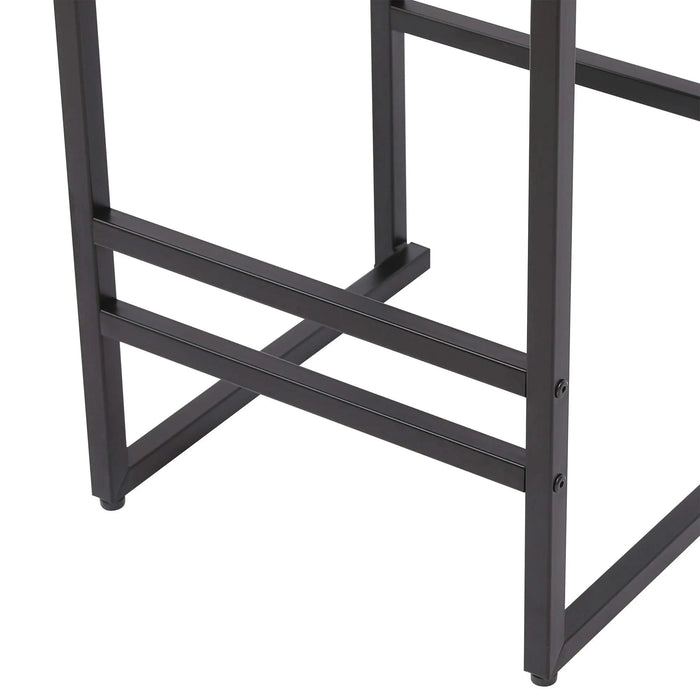 Kitchen Bar Stools with Footrest Set of 2 Paper Rope Weave Dining Chairs Counter Height Barstool (Style B Black & Honey) Default -DTYStore