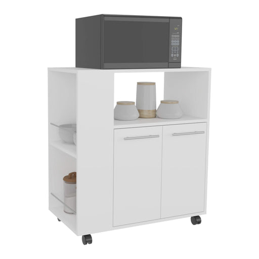 Kitchen Cart, 2 Doors, 3 Shelves, 4 Wheels Default -DTYStore