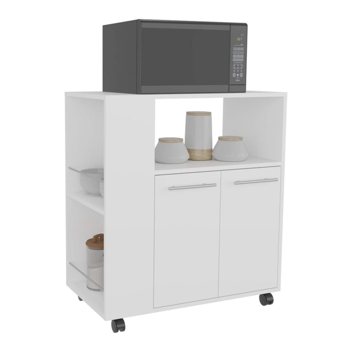 Kitchen Cart, 2 Doors, 3 Shelves, 4 Wheels Default -DTYStore