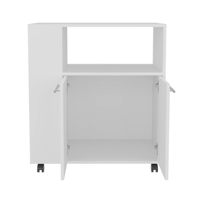 Kitchen Cart, 2 Doors, 3 Shelves, 4 Wheels Default -DTYStore