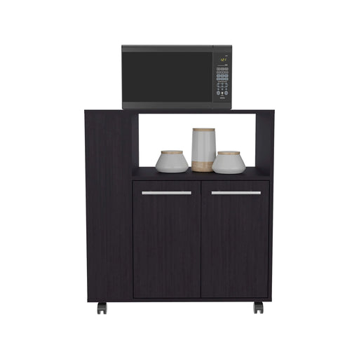 Kitchen Cart, 2 Doors, 3 Shelves, 4 Wheels Default -DTYStore