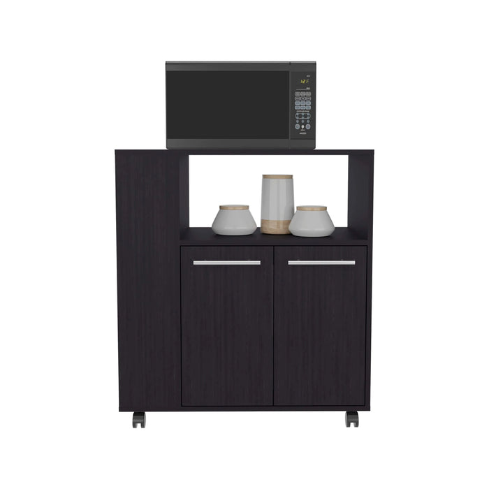 Kitchen Cart, 2 Doors, 3 Shelves, 4 Wheels Default -DTYStore