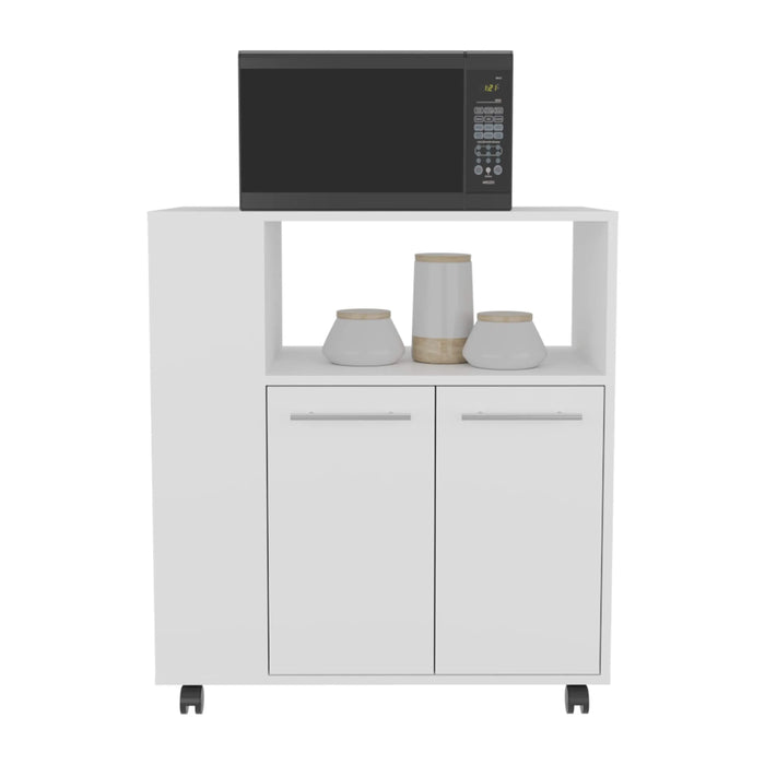Kitchen Cart, 2 Doors, 3 Shelves, 4 Wheels Default -DTYStore