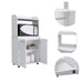 Kitchen Cart 49' H, Two Door Cabinet, One Open Shelf, Two Interior Shelves, White Default -DTYStore