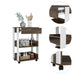 Kitchen Cart Coron with Drawer, Three-Tier Shelves and Casters, White / Dark Walnut Finish Default -DTYStore