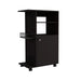 Kitchen Cart Kryot, Single Door Cabinet, Four Casters, Black Wengue Finish Default -DTYStore