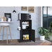 Kitchen Cart Kryot, Single Door Cabinet, Four Casters, Black Wengue Finish Default -DTYStore