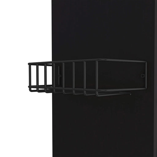 Kitchen Cart Kryot, Single Door Cabinet, Four Casters, Black Wengue Finish Default -DTYStore