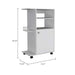 Kitchen Cart Kryot, Single Door Cabinet, Four Casters, White Finish Default -DTYStore