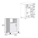 Kitchen Cart Newark, Three Side Shelves, White Finish Default -DTYStore