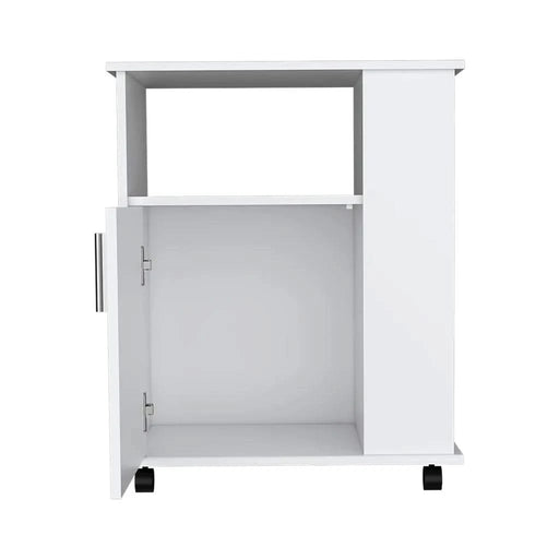 Kitchen Cart Newark, Three Side Shelves, White Finish Default -DTYStore