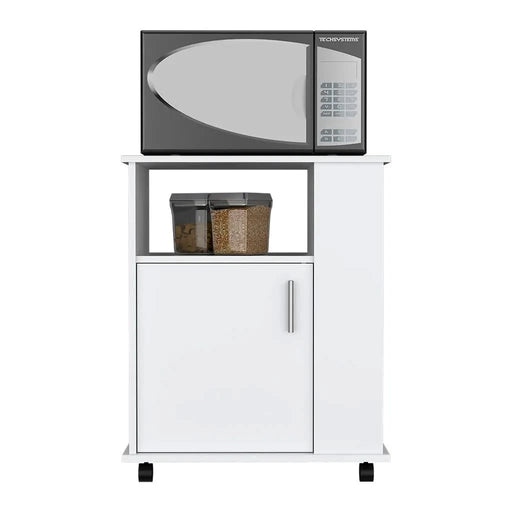 Kitchen Cart Newark, Three Side Shelves, White Finish Default -DTYStore