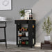 Kitchen Cart Sonex, Kitchen, Black / Light Oak Default -DTYStore