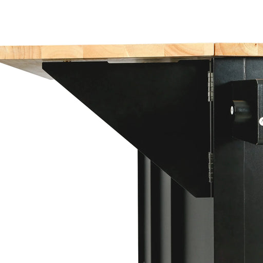 Kitchen Cart with Rubber wood Drop-Leaf Countertop ,Cabinet door internal storage racks,Kitchen Island on 5 Wheels with Storage Cabinet and 3 Drawers for Dinning Room, Black Default -DTYStore