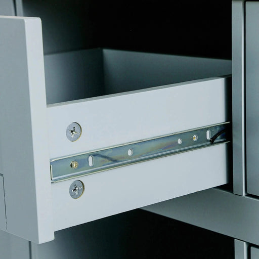 Kitchen Cart with Rubber wood Drop-Leaf Countertop ,Cabinet door internal storage racks,Kitchen Island on 5 Wheels with Storage Cabinet and 3 Drawers for Dinning Room, Grey Blue Default -DTYStore