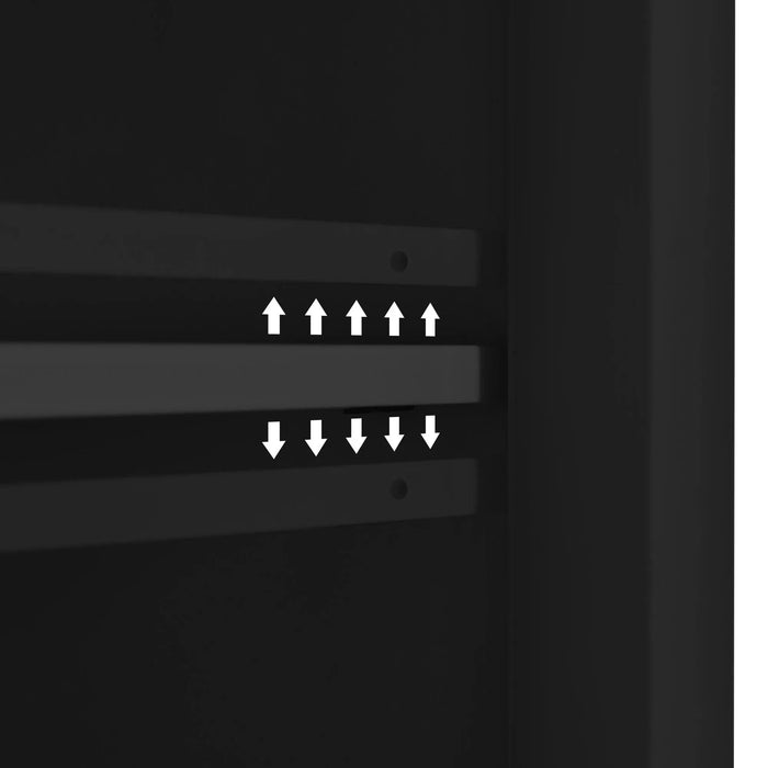 Kitchen Cart with Rubber wood Drop-Leaf Countertop, Concealed sliding barn door adjustable height,Kitchen Island on 4 Wheels with Storage Cabinet and 2 Drawers,L52.2xW30.5xH36.6 inch, Black Default -DTYStore