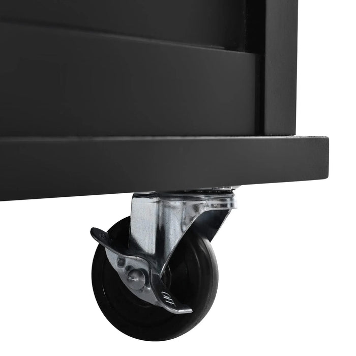 Kitchen Cart with Rubber wood Drop-Leaf Countertop, Concealed sliding barn door adjustable height,Kitchen Island on 4 Wheels with Storage Cabinet and 2 Drawers,L52.2xW30.5xH36.6 inch, Black Default -DTYStore