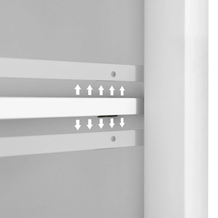 Kitchen Cart with Rubber wood Drop-Leaf Countertop, Concealed sliding barn door adjustable height,Kitchen Island on 4 Wheels with Storage Cabinet and 2 Drawers,L52.2xW30.5xH36.6 inch, White Default -DTYStore