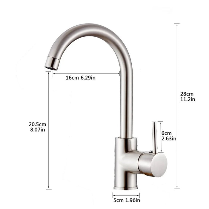 Kitchen Faucet Single Handle Stainless Steel,Commercial Single Hole Kitchen Sink Faucet,Modern One Hole Bar Sink Faucet - DTY Store
