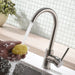 Kitchen Faucet Single Handle Stainless Steel,Commercial Single Hole Kitchen Sink Faucet,Modern One Hole Bar Sink Faucet - DTY Store