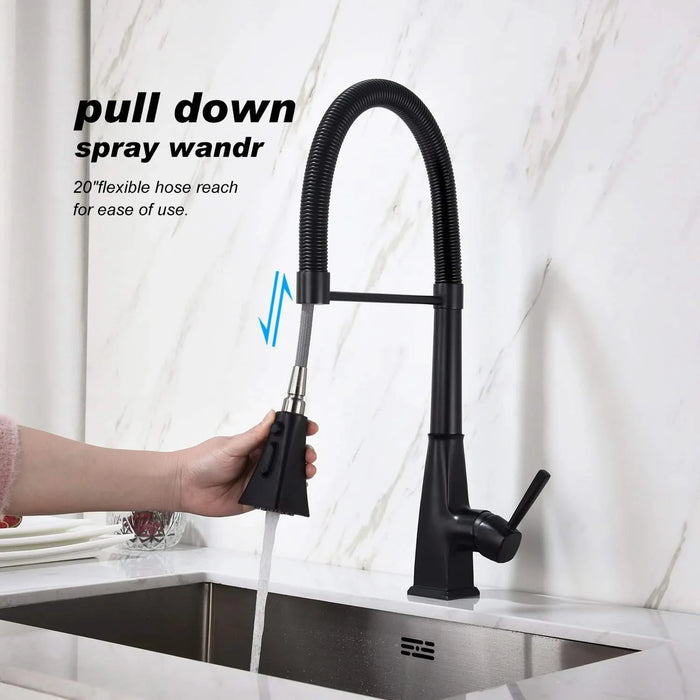 Kitchen Faucet with Pull Down Sprayer Default -DTYStore