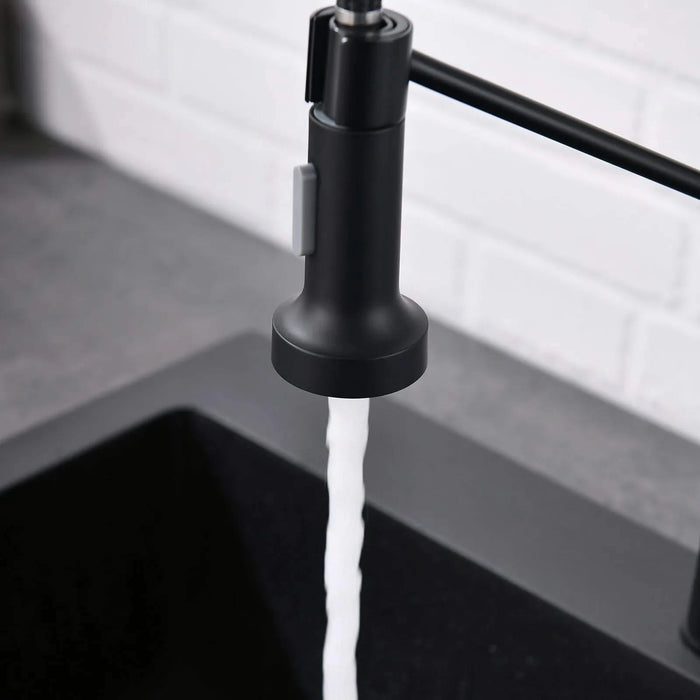 Kitchen Faucet with Pull Out Sprayer Brushed Nickel Stainless Steel Single Handle Kitchen Sink Faucets Default -DTYStore