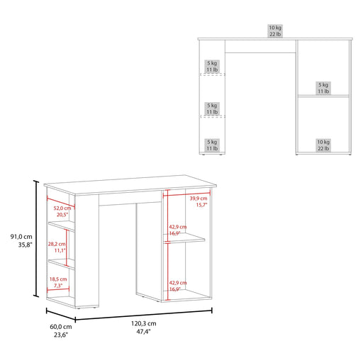 Kitchen Island, 1 Door, 5 Shelves Default -DTYStore