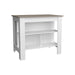Kitchen Island 35.4' H, with 3 Shelves, White / Taupe Default -DTYStore