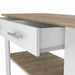 Kitchen Island 36' H, Six Casters, Two Drawers, Two Open Storage Shelves, Towel Hanger, White/Light Oak Default -DTYStore