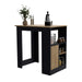 Kitchen Island 36' H, Three Open Side Storage Shelves and One Push-to-Open Cabinet, Black / Natural Oak Default -DTYStore
