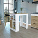 Kitchen Island 36' H, Three Open Side Storage Shelves and One Push-to-Open Cabinet, White/Macadamia Default -DTYStore