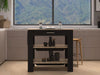 Kitchen Island 37' H, Two Open Storage Shelves, One Drawer, Four Legs,Towel Hanger, Black / Light Oak Default -DTYStore