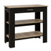 Kitchen Island 37' H, Two Open Storage Shelves, One Drawer, Four Legs,Towel Hanger, Black / Light Oak Default -DTYStore