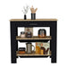 Kitchen Island 40 Inches Dozza, Two Shelves, Black Wengue / Light Oak Finish Default -DTYStore