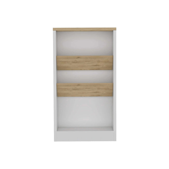 Kitchen Island 41' H, 2 Bottle Organizer and Shelf, White / Macadamia Default -DTYStore