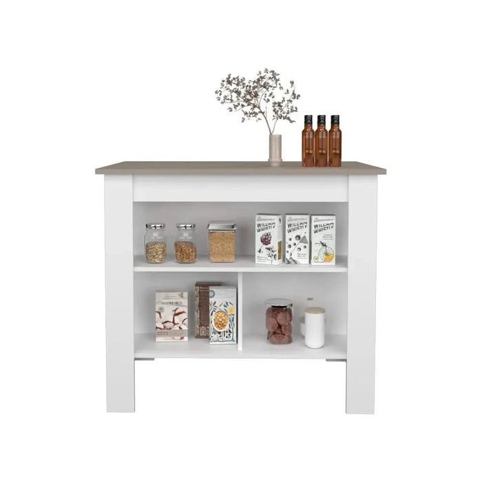 Kitchen Island Ada, Kitchen, Taupe / White Default -DTYStore