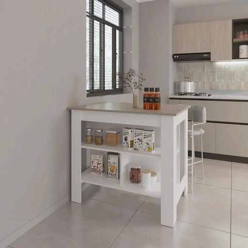 Kitchen Island Ada, Kitchen, Taupe / White Default -DTYStore