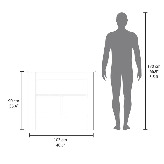 Kitchen Island Ada, Kitchen, Taupe / White Default -DTYStore