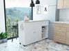 Kitchen Island Cart Indiana, Kitchen, White / Light Oak Default -DTYStore