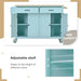 Kitchen Island Cart with 4 Door Cabinet and Two Drawers and 2 Locking Wheels - Solid Wood Top, Adjustable Shelves, Spice & Towel Rack(Mint Green) Default -DTYStore