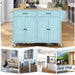Kitchen Island Cart with 4 Door Cabinet and Two Drawers and 2 Locking Wheels - Solid Wood Top, Adjustable Shelves, Spice & Towel Rack(Mint Green) Default -DTYStore