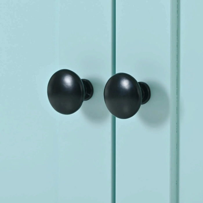 Kitchen Island Cart with 4 Door Cabinet and Two Drawers and 2 Locking Wheels - Solid Wood Top, Adjustable Shelves, Spice & Towel Rack(Mint Green) Default -DTYStore